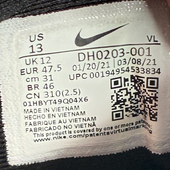 Nike Quest 3 Black White Running Shoes Lightweight Lace Up DH0203-001 Mens Sz 13 - Picture 9 of 10